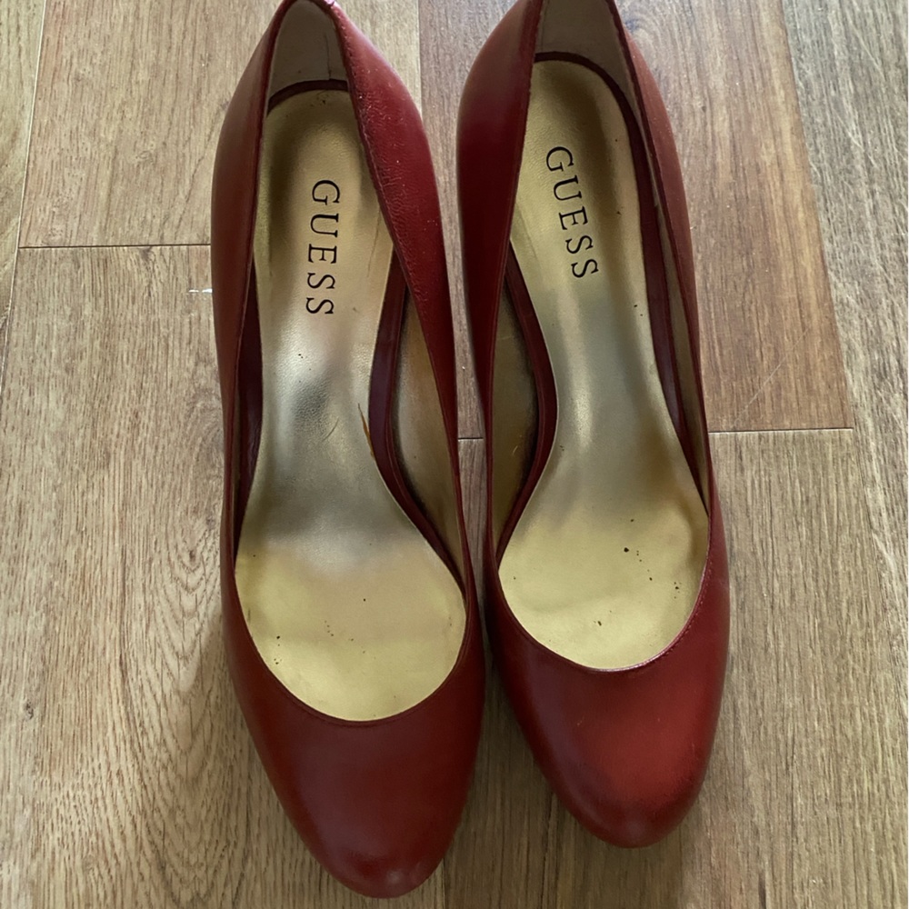 Guess Red Leather Heels - 8.5